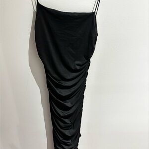 Elegant Black Ruched Dress